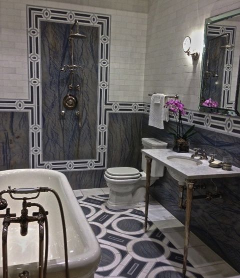 Blue and Marble Bathroom Tile- MDI